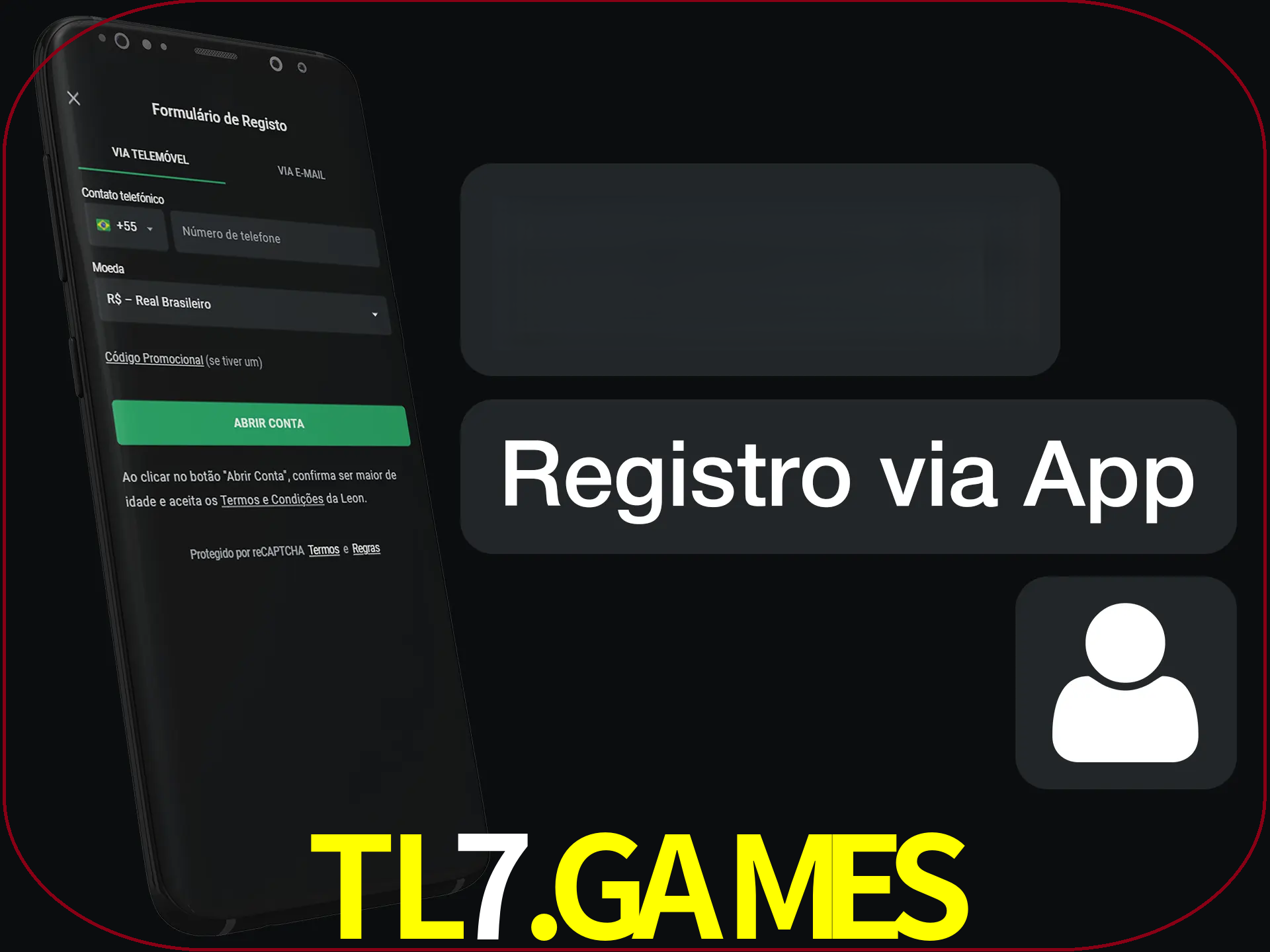 Registre-se com duas etapas usando o aplicativo.