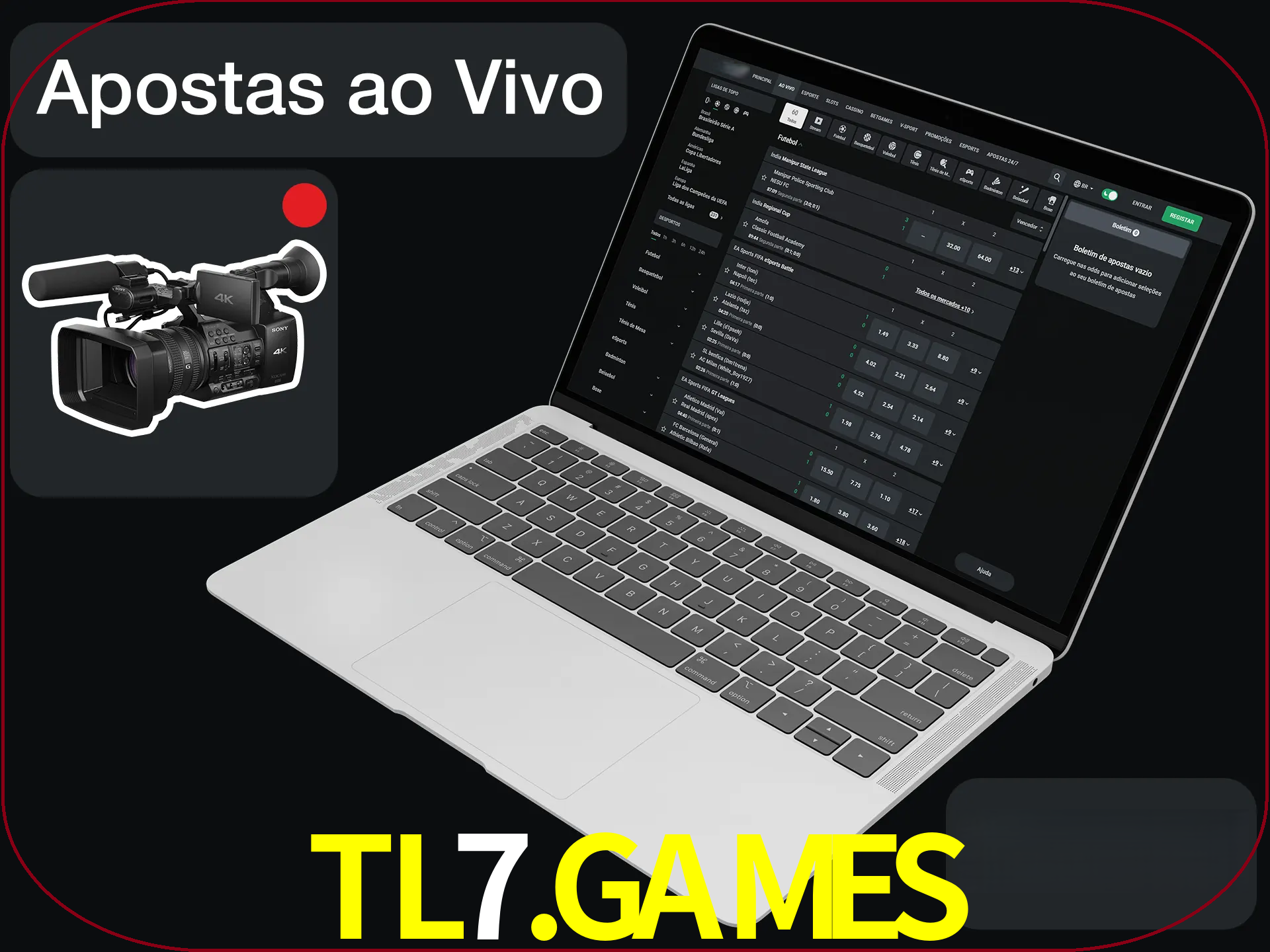 Aposte em formato ao vivo em nosso site.